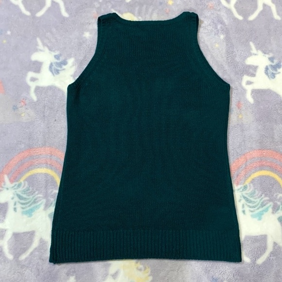 LOFT Dark Teal Emerald Knit Sweater Tank - Picture 5 of 10